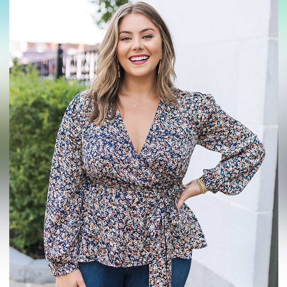 NWOT The Drop Women's Floral Print Wrap Top by @caralynmirand